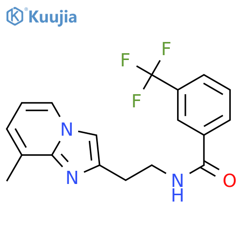 N-(2-{8-methylimidazo1,2-apyridin-2-yl}ethyl)-3-(trifluoromethyl)benzamide structure