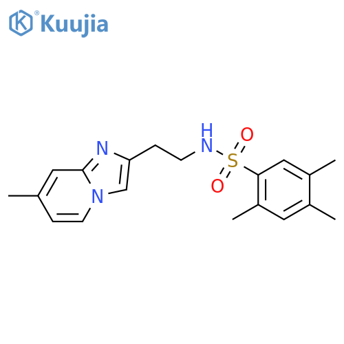 2,4,5-trimethyl-N-(2-{7-methylimidazo1,2-apyridin-2-yl}ethyl)benzene-1-sulfonamide structure