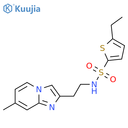 5-ethyl-N-(2-{7-methylimidazo1,2-apyridin-2-yl}ethyl)thiophene-2-sulfonamide structure