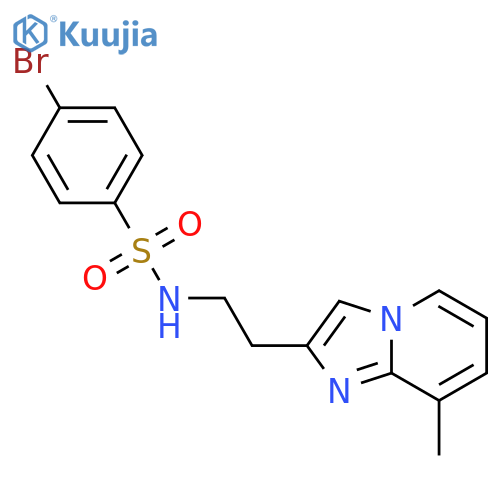 4-bromo-N-(2-{8-methylimidazo1,2-apyridin-2-yl}ethyl)benzene-1-sulfonamide structure