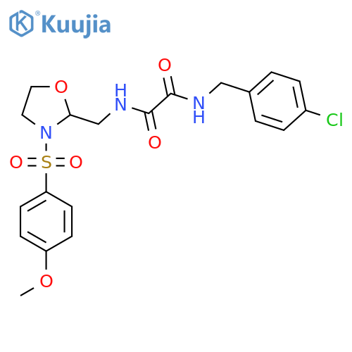N'-(4-chlorophenyl)methyl-N-{3-(4-methoxybenzenesulfonyl)-1,3-oxazolidin-2-ylmethyl}ethanediamide structure