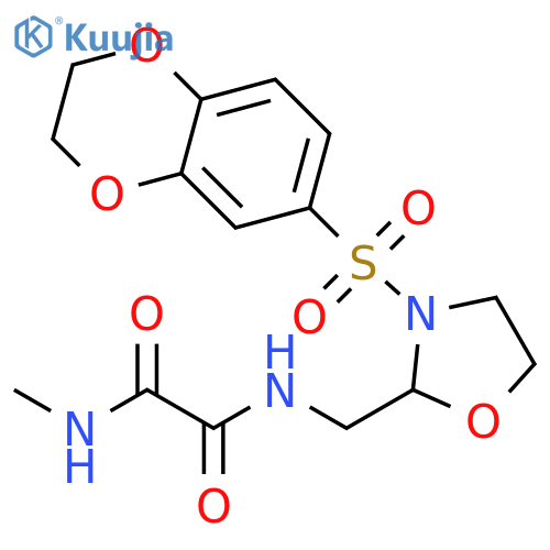 N'-{3-(2,3-dihydro-1,4-benzodioxine-6-sulfonyl)-1,3-oxazolidin-2-ylmethyl}-N-methylethanediamide structure