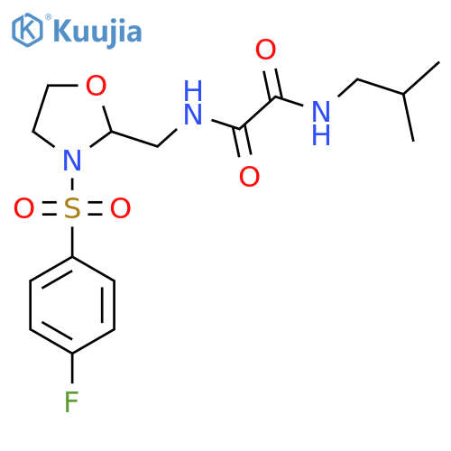 N'-{3-(4-fluorobenzenesulfonyl)-1,3-oxazolidin-2-ylmethyl}-N-(2-methylpropyl)ethanediamide structure