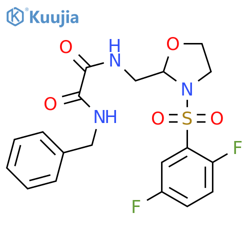 N'-benzyl-N-{3-(2,5-difluorobenzenesulfonyl)-1,3-oxazolidin-2-ylmethyl}ethanediamide structure
