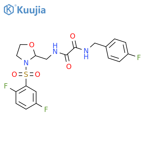 N-{3-(2,5-difluorobenzenesulfonyl)-1,3-oxazolidin-2-ylmethyl}-N'-(4-fluorophenyl)methylethanediamide structure