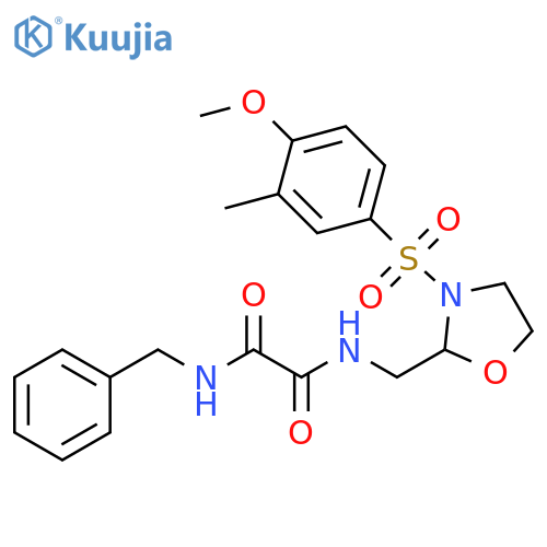 N'-benzyl-N-{3-(4-methoxy-3-methylbenzenesulfonyl)-1,3-oxazolidin-2-ylmethyl}ethanediamide structure