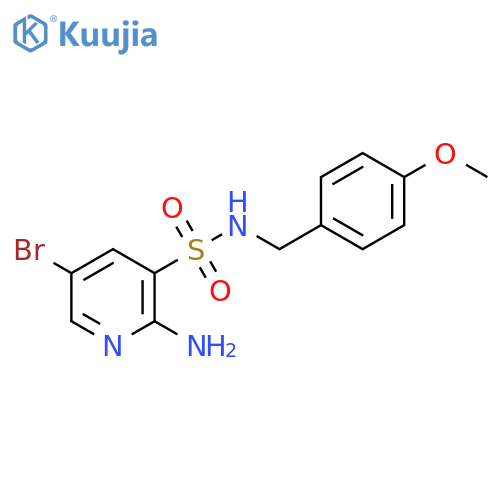3-Pyridinesulfonamide, 2-amino-5-bromo-N-[(4-methoxyphenyl)methyl]- structure