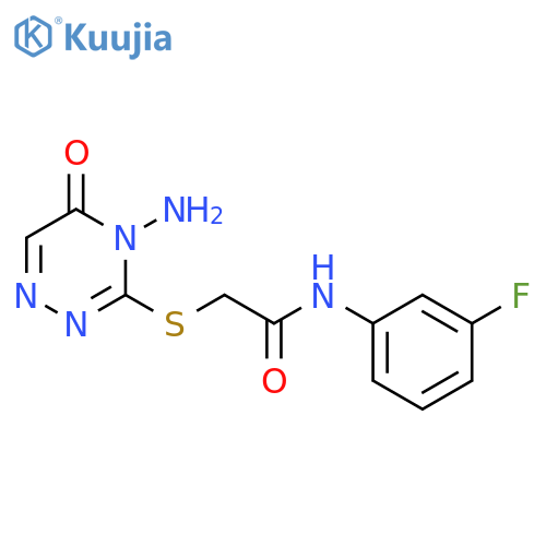 2-(4-amino-5-oxo-4,5-dihydro-1,2,4-triazin-3-yl)sulfanyl-N-(3-fluorophenyl)acetamide structure
