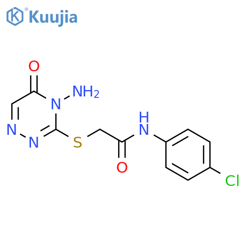 2-(4-amino-5-oxo-4,5-dihydro-1,2,4-triazin-3-yl)sulfanyl-N-(4-chlorophenyl)acetamide structure