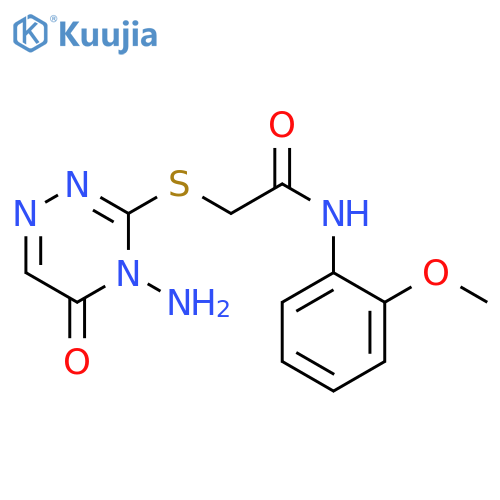 2-(4-amino-5-oxo-4,5-dihydro-1,2,4-triazin-3-yl)sulfanyl-N-(2-methoxyphenyl)acetamide structure