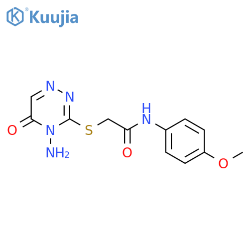 2-(4-amino-5-oxo-4,5-dihydro-1,2,4-triazin-3-yl)sulfanyl-N-(4-methoxyphenyl)acetamide structure