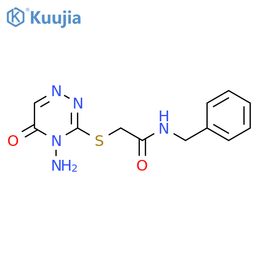2-(4-amino-5-oxo-4,5-dihydro-1,2,4-triazin-3-yl)sulfanyl-N-benzylacetamide structure