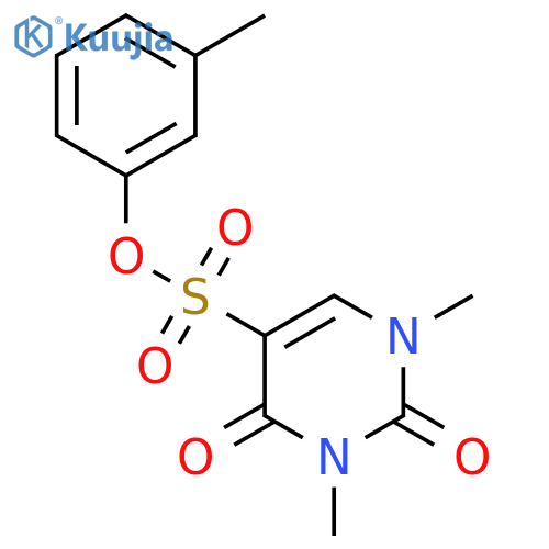 3-methylphenyl 1,3-dimethyl-2,4-dioxo-1,2,3,4-tetrahydropyrimidine-5-sulfonate structure