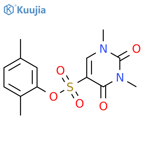 2,5-dimethylphenyl 1,3-dimethyl-2,4-dioxo-1,2,3,4-tetrahydropyrimidine-5-sulfonate structure
