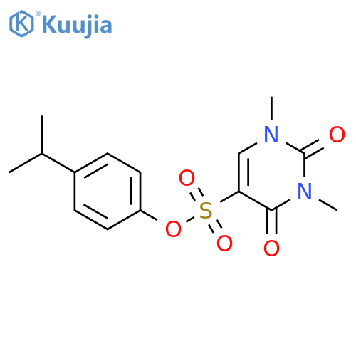 4-(propan-2-yl)phenyl 1,3-dimethyl-2,4-dioxo-1,2,3,4-tetrahydropyrimidine-5-sulfonate structure