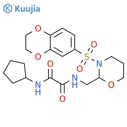 N-cyclopentyl-N'-{3-(2,3-dihydro-1,4-benzodioxine-6-sulfonyl)-1,3-oxazinan-2-ylmethyl}ethanediamide structure