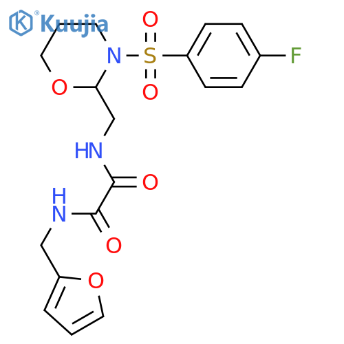 N'-{3-(4-fluorobenzenesulfonyl)-1,3-oxazinan-2-ylmethyl}-N-(furan-2-yl)methylethanediamide structure