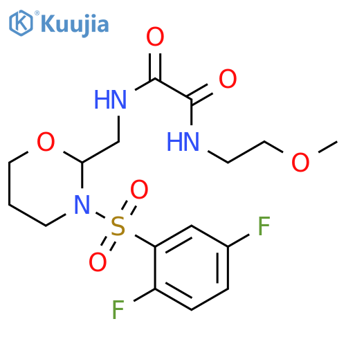 N'-{3-(2,5-difluorobenzenesulfonyl)-1,3-oxazinan-2-ylmethyl}-N-(2-methoxyethyl)ethanediamide structure