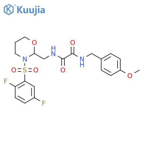 N-{3-(2,5-difluorobenzenesulfonyl)-1,3-oxazinan-2-ylmethyl}-N'-(4-methoxyphenyl)methylethanediamide structure