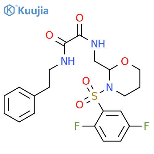 N-{3-(2,5-difluorobenzenesulfonyl)-1,3-oxazinan-2-ylmethyl}-N'-(2-phenylethyl)ethanediamide structure