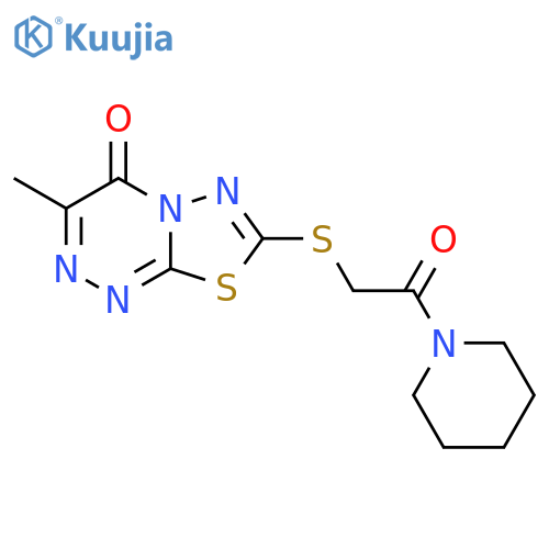 3-methyl-7-{2-oxo-2-(piperidin-1-yl)ethylsulfanyl}-4H-1,3,4thiadiazolo2,3-c1,2,4triazin-4-one structure