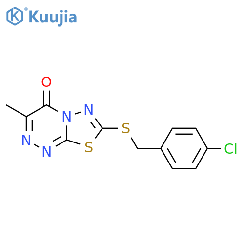 7-{(4-chlorophenyl)methylsulfanyl}-3-methyl-4H-1,3,4thiadiazolo2,3-c1,2,4triazin-4-one structure