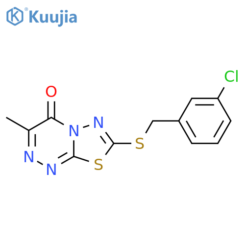 7-{(3-chlorophenyl)methylsulfanyl}-3-methyl-4H-1,3,4thiadiazolo2,3-c1,2,4triazin-4-one structure