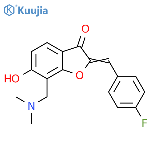 (2Z)-7-(dimethylamino)methyl-2-(4-fluorophenyl)methylidene-6-hydroxy-2,3-dihydro-1-benzofuran-3-one structure