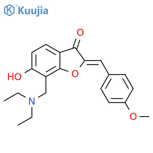 (2Z)-7-(diethylamino)methyl-6-hydroxy-2-(4-methoxyphenyl)methylidene-2,3-dihydro-1-benzofuran-3-one structure