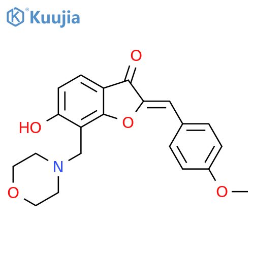(2Z)-6-hydroxy-2-(4-methoxyphenyl)methylidene-7-(morpholin-4-yl)methyl-2,3-dihydro-1-benzofuran-3-one structure
