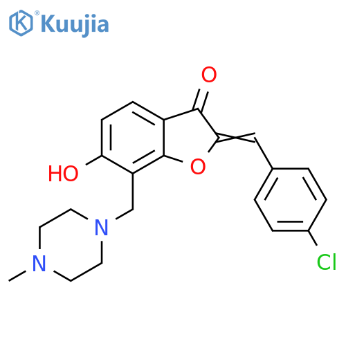 (2Z)-2-(4-chlorophenyl)methylidene-6-hydroxy-7-(4-methylpiperazin-1-yl)methyl-2,3-dihydro-1-benzofuran-3-one structure