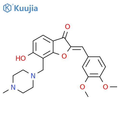 (2Z)-2-(3,4-dimethoxyphenyl)methylidene-6-hydroxy-7-(4-methylpiperazin-1-yl)methyl-2,3-dihydro-1-benzofuran-3-one structure