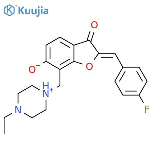 (2Z)-7-(4-ethylpiperazin-1-yl)methyl-2-(4-fluorophenyl)methylidene-6-hydroxy-2,3-dihydro-1-benzofuran-3-one structure