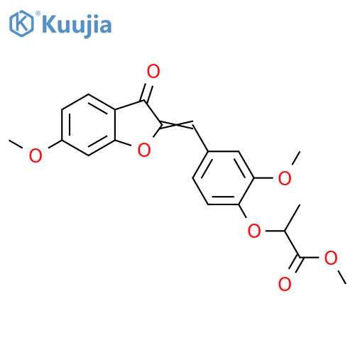 methyl 2-(2-methoxy-4-{(2Z)-6-methoxy-3-oxo-2,3-dihydro-1-benzofuran-2-ylidenemethyl}phenoxy)propanoate structure