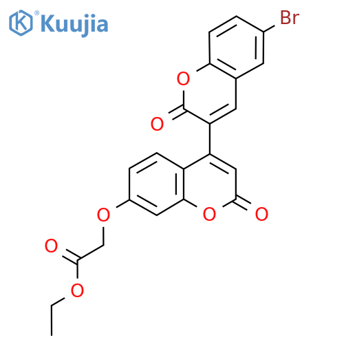 ethyl 2-({6-bromo-2,2'-dioxo-2H,2'H-3,4'-bichromene-7'-yl}oxy)acetate structure