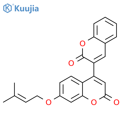 7'-(3-methylbut-2-en-1-yl)oxy-2H,2'H-3,4'-bichromene-2,2'-dione structure
