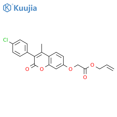 prop-2-en-1-yl 2-{3-(4-chlorophenyl)-4-methyl-2-oxo-2H-chromen-7-yloxy}acetate structure