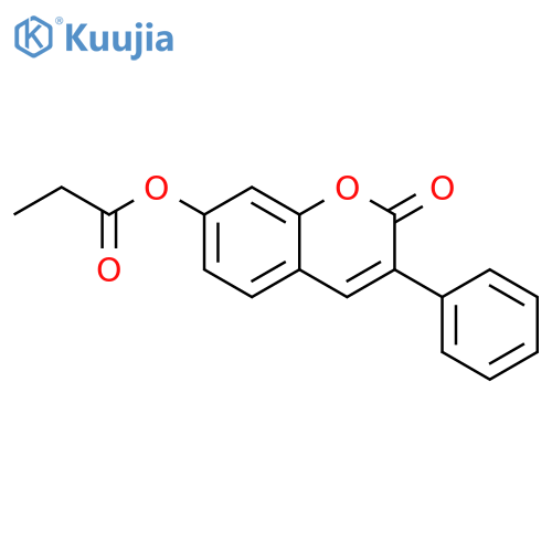 2-oxo-3-phenyl-2H-chromen-7-yl propanoate structure