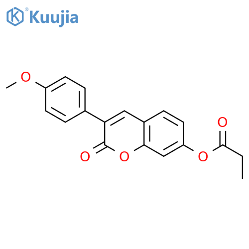 3-(4-methoxyphenyl)-2-oxo-2H-chromen-7-yl propanoate structure