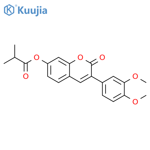 3-(3,4-dimethoxyphenyl)-2-oxo-2H-chromen-7-yl 2-methylpropanoate structure