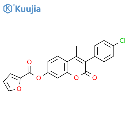 3-(4-chlorophenyl)-4-methyl-2-oxo-2H-chromen-7-yl furan-2-carboxylate structure