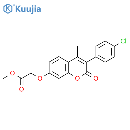 methyl 2-{3-(4-chlorophenyl)-4-methyl-2-oxo-2H-chromen-7-yloxy}acetate structure