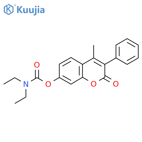 4-methyl-2-oxo-3-phenyl-2H-chromen-7-yl N,N-diethylcarbamate structure