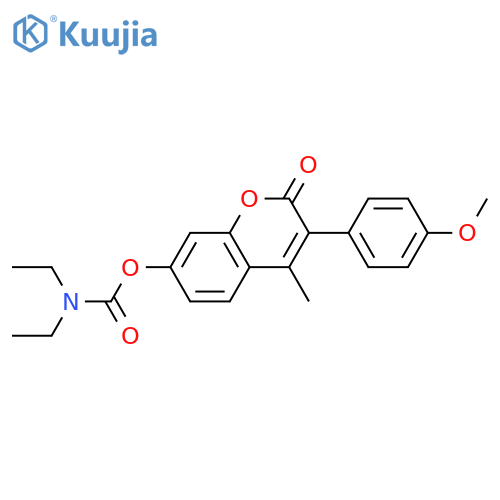 3-(4-methoxyphenyl)-4-methyl-2-oxo-2H-chromen-7-yl N,N-diethylcarbamate structure