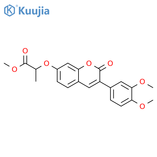 methyl 2-{3-(3,4-dimethoxyphenyl)-2-oxo-2H-chromen-7-yloxy}propanoate structure