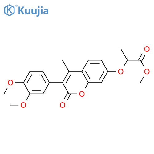 methyl 2-{3-(3,4-dimethoxyphenyl)-4-methyl-2-oxo-2H-chromen-7-yloxy}propanoate structure