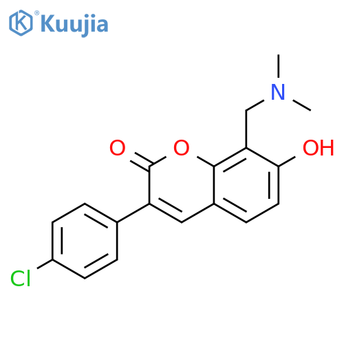 3-(4-chlorophenyl)-8-(dimethylamino)methyl-7-hydroxy-2H-chromen-2-one structure