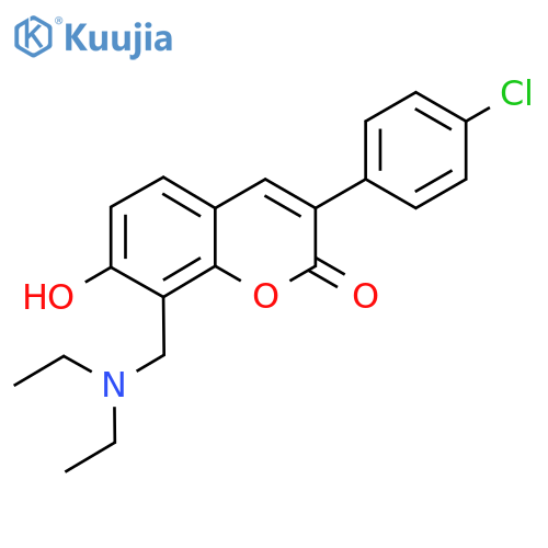 3-(4-chlorophenyl)-8-(diethylamino)methyl-7-hydroxy-2H-chromen-2-one structure