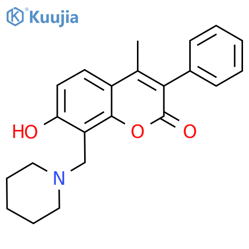 7-hydroxy-4-methyl-3-phenyl-8-(piperidin-1-yl)methyl-2H-chromen-2-one structure