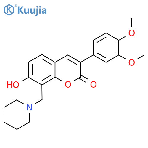 3-(3,4-dimethoxyphenyl)-7-hydroxy-8-(piperidin-1-yl)methyl-2H-chromen-2-one structure